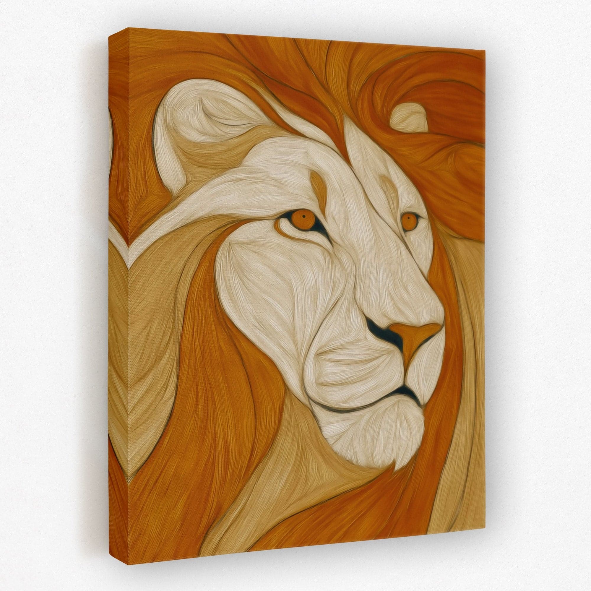 Oversized abstract canvas art above a modern sofa in a spacious living room with balanced proportions