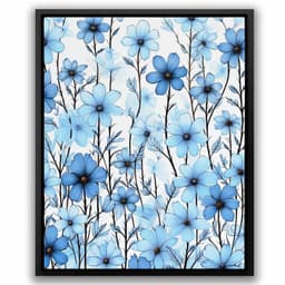 Blue canvas wall art prints in navy, teal, and cobalt tones