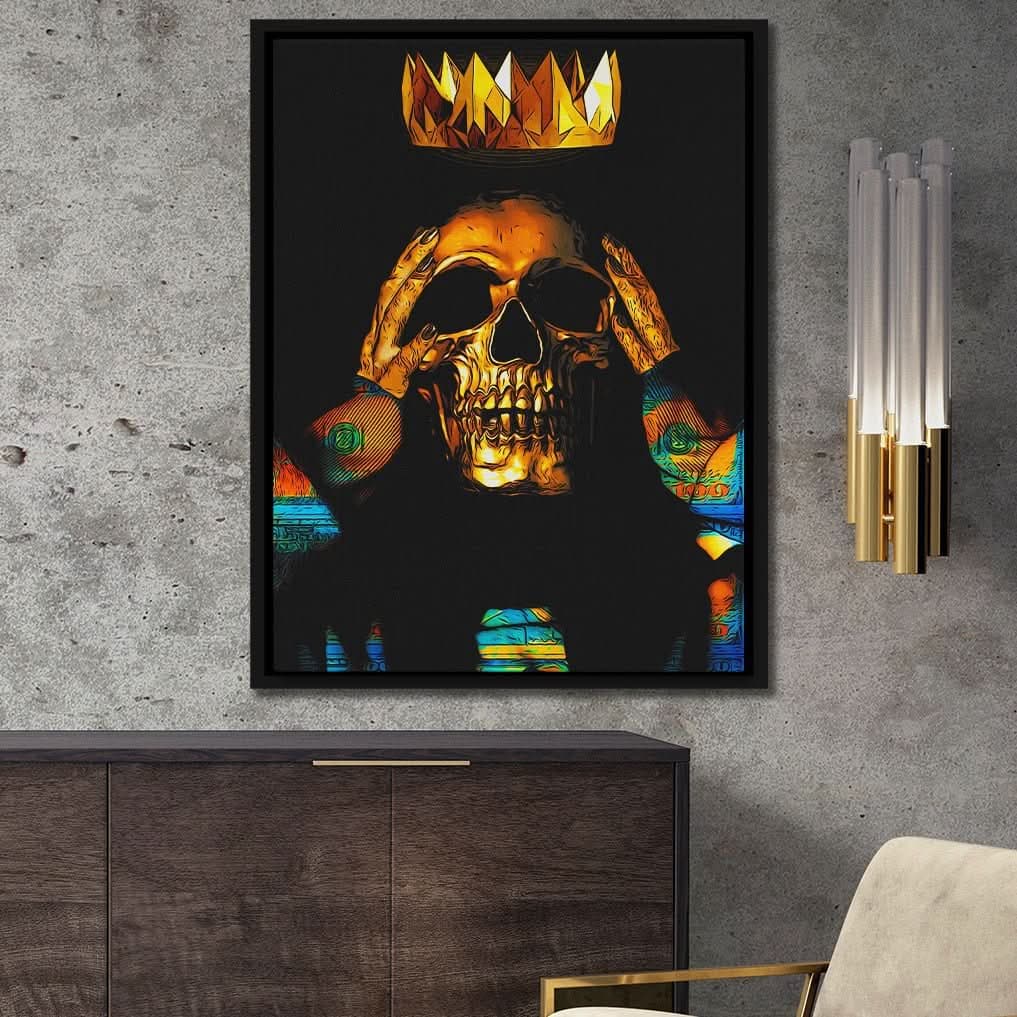 Gold canvas wall art prints with warm metallic tones